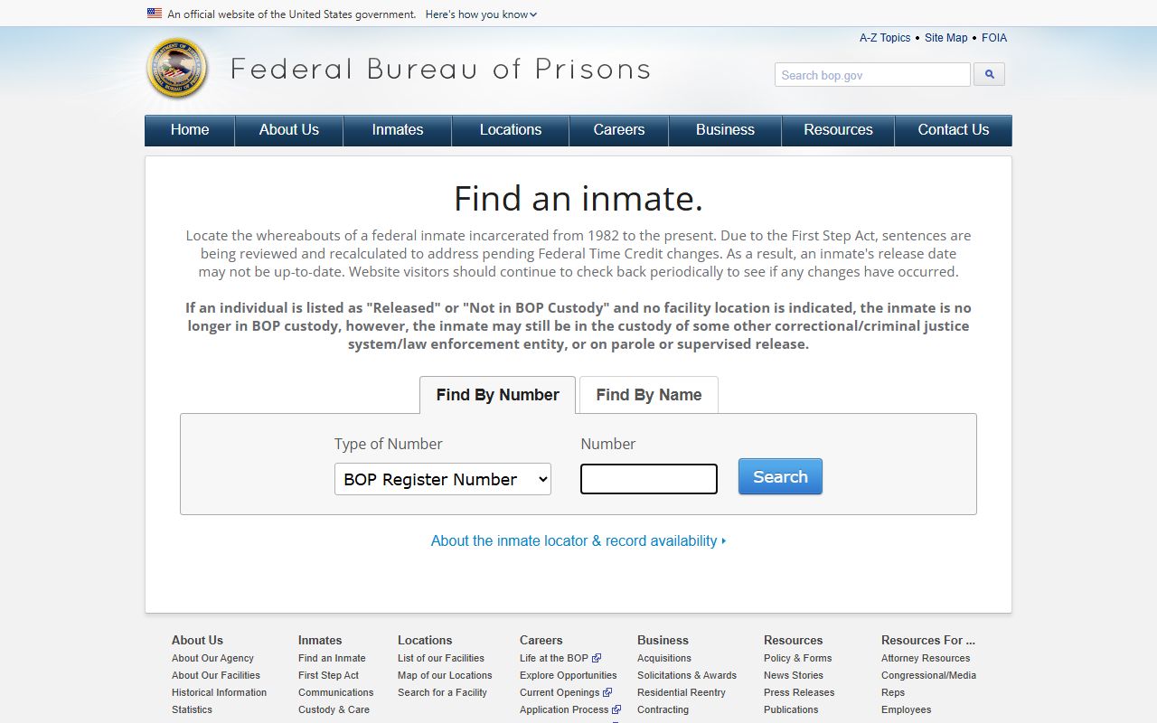 Bienville Parish County jail mugshots federal BOP locator distinction